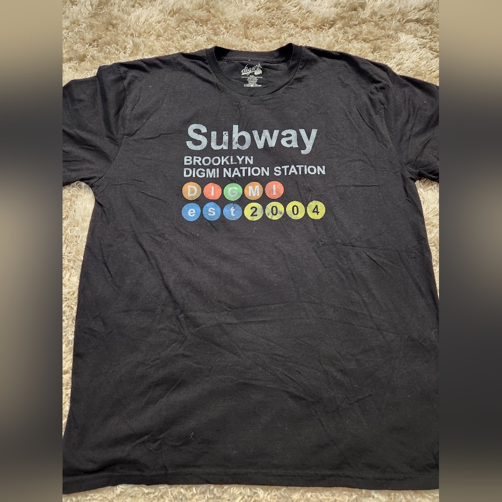 Unisex Brooklyn Digmi Nation Station Subway T-Shirt XXL Distressed
